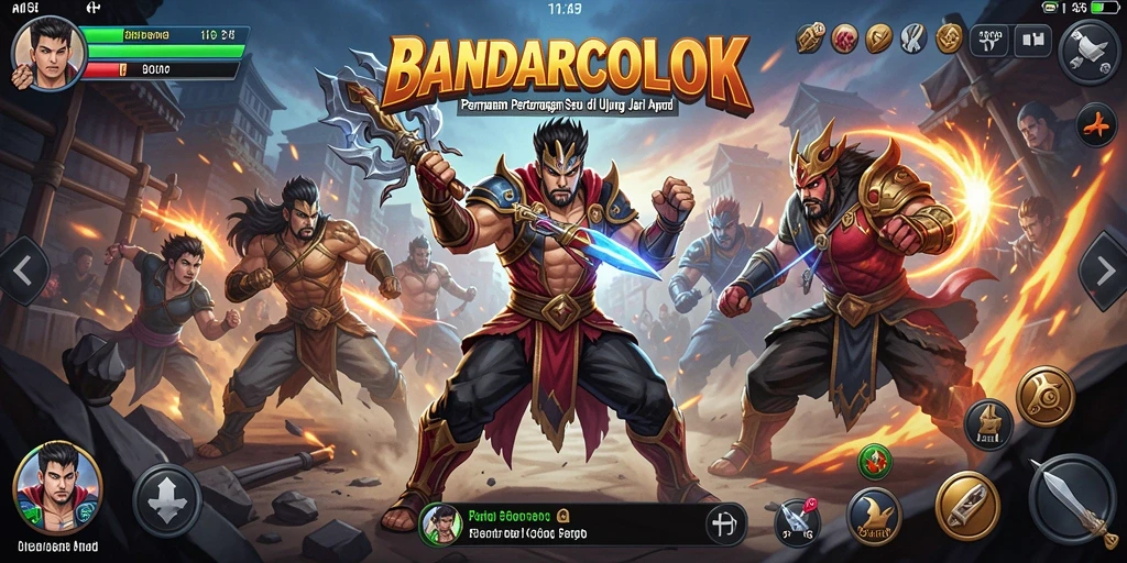 Tangkapan layar utama BANDARCOLOK menampilkan aksi pertarungan mendebarkan.