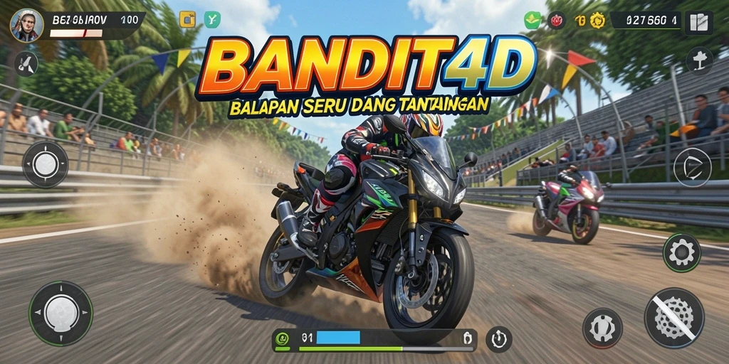 Screenshot BANDIT4D menampilkan balapan motor yang seru dan grafis yang memukau.