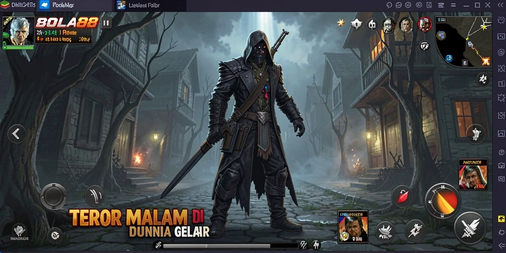 Gameplay BOLA88 yang menyeramkan dengan suasana gelap.