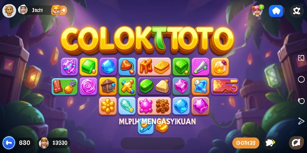 Screenshot gameplay COLOKTOTO menampilkan aksi Match-3 yang seru.