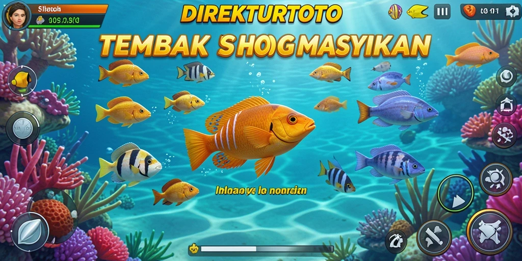 Tampilan gameplay seru di DIREKTURTOTO saat menembak ikan.