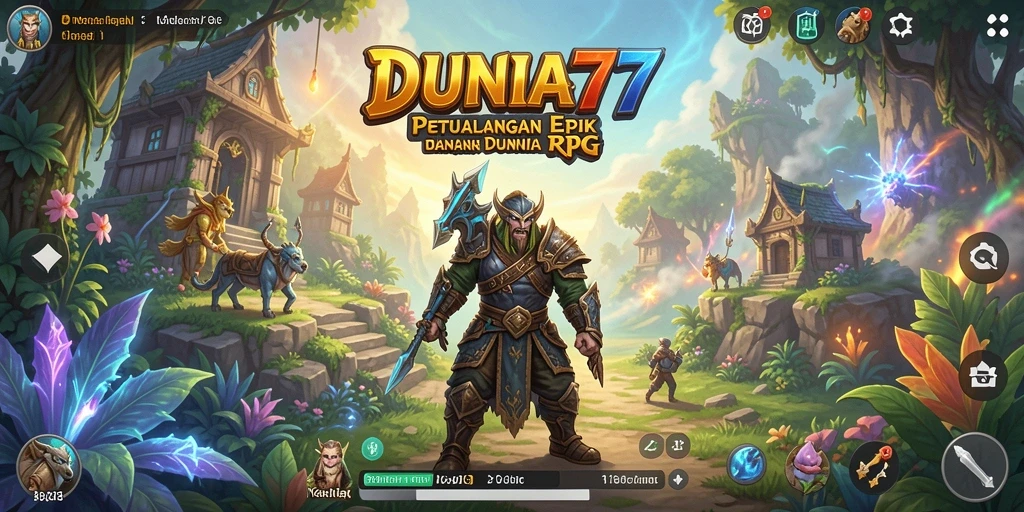 Tampilan gameplay menarik dari DUNIA77 dengan petualangan RPG yang seru.