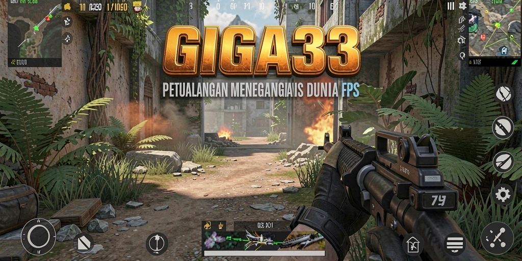 Screenshot menampilkan intensitas aksi gameplay FPS GIGA33.