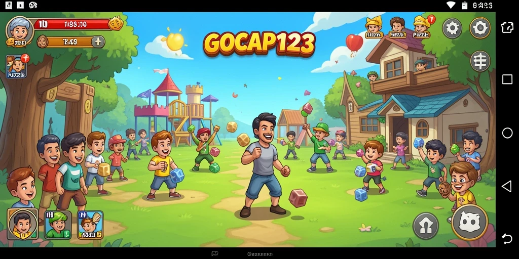 Tampilan screenshot utama GOCAP123 menunjukkan gameplay puzzle yang menantang.