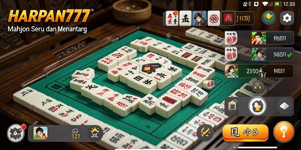 Screenshot utama HARAPAN777 menunjukkan gameplay Mahjong yang menarik.