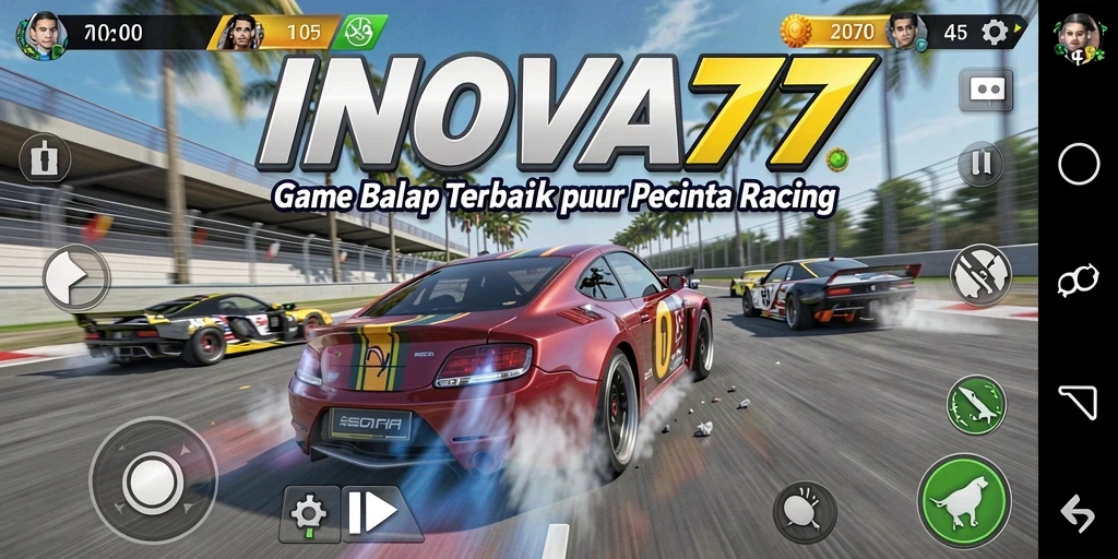 Tampilan gameplay Racing yang menegangkan dan menghibur di INOVA77.