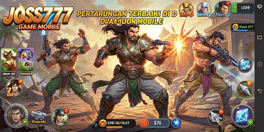 Screenshot gameplay JOSS777 menampilkan aksi pertarungan yang seru dan dinamis.