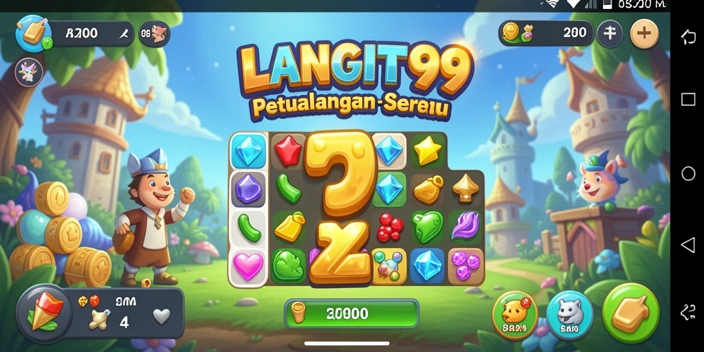 Tangkapan layar gameplay LANGIT99 yang menampilkan aksi seru Match-3.