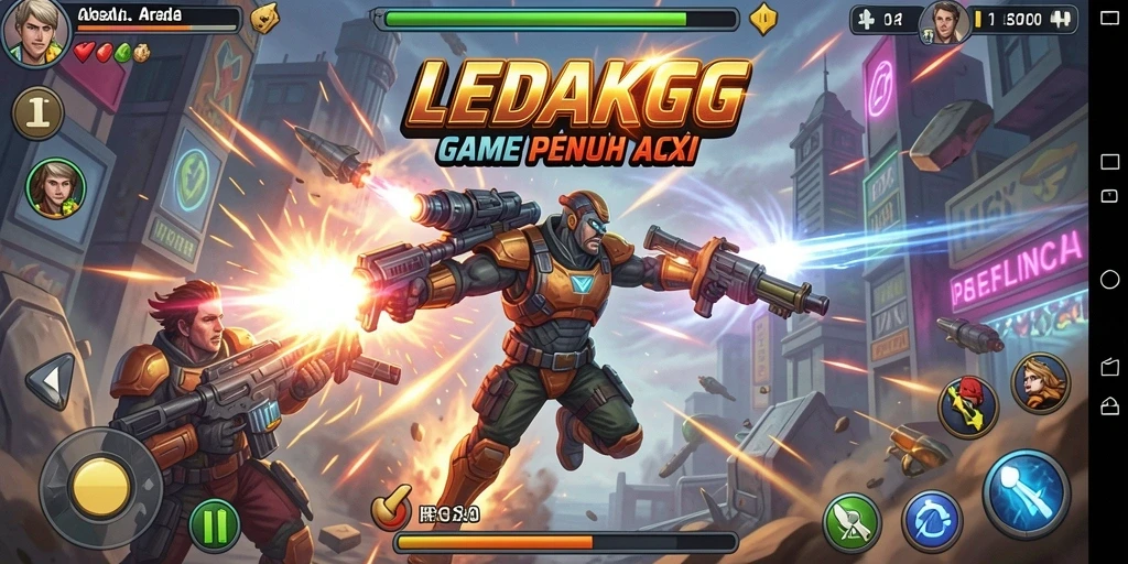 Tangkapan layar LEDAKGG menampilkan gameplay seru di level yang penuh tantangan.