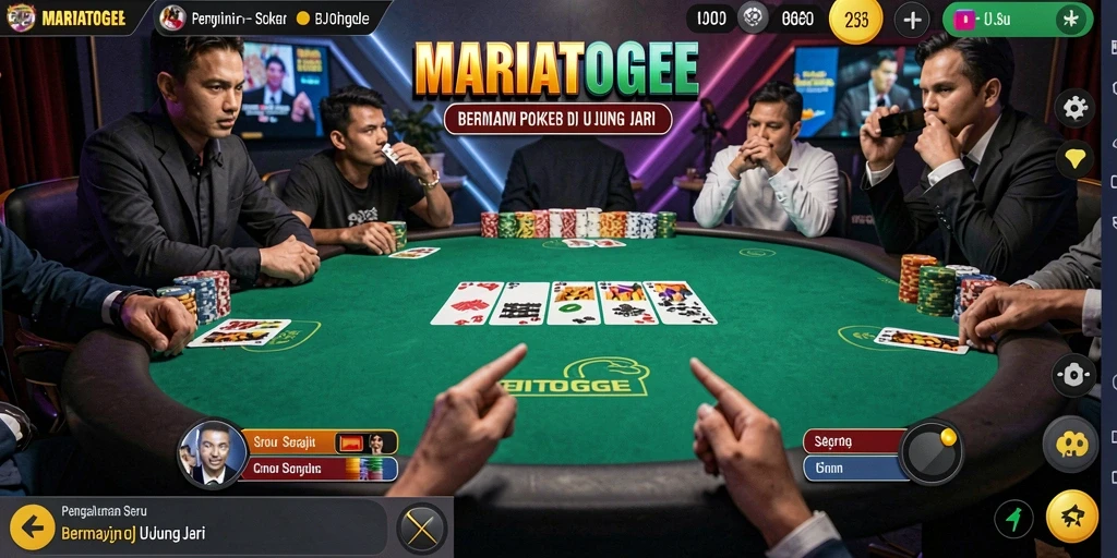 Tangkapan layar MARIATOGEL menampilkan suasana permainan poker yang seru.