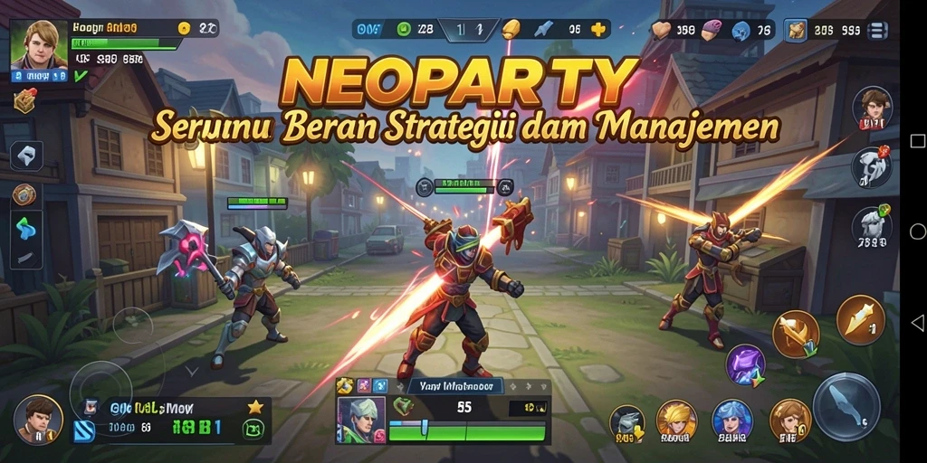 Tampilan gameplay menarik dalam NEOPARTY dengan elemen strategi.