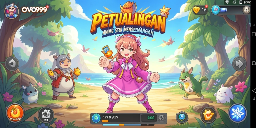 Tampilan gameplay OVO99 yang seru dengan karakter Anime ikonik.