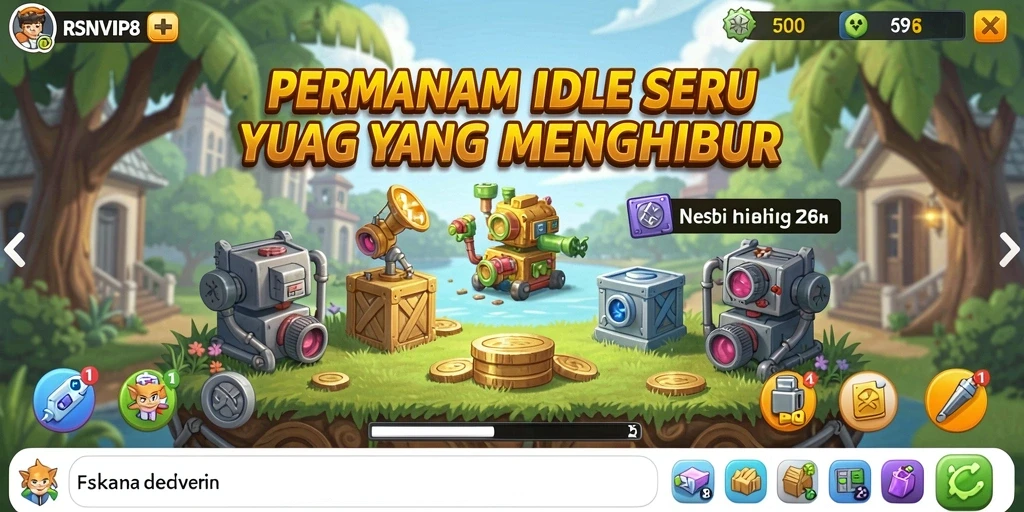 Screenshot RSNVIP8 menampilkan gameplay Idle yang penuh warna dan menarik