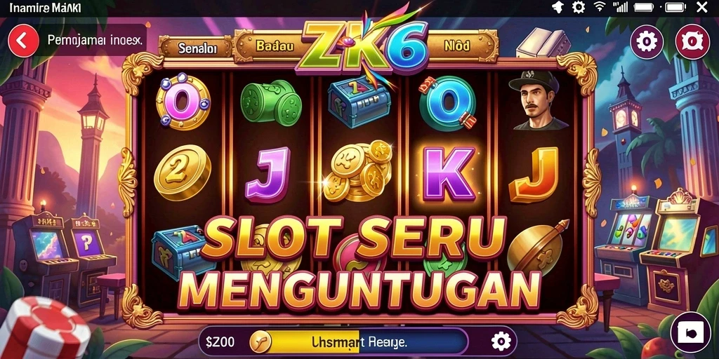 Tangkapan layar ZK6 menampilkan gameplay Slot yang seru dan mendebarkan.
